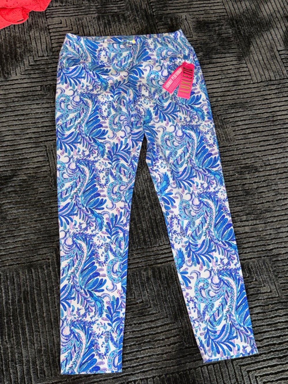 Lilly Pulitzer Blue and White Paisley Girls' Leggings